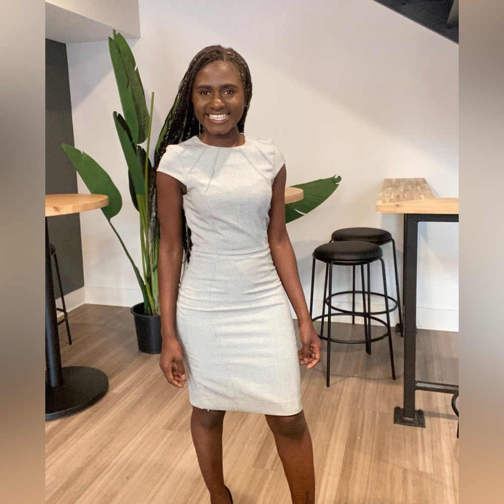 Gray Bodyfitted Work Dress